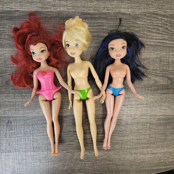 Lot of 3 Disney Tinkerbell Fairy Dolls Rosetta Silvermist‎ - Picture 1 of 3